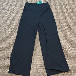 Halara Ribbed Black Wide-Leg Pants